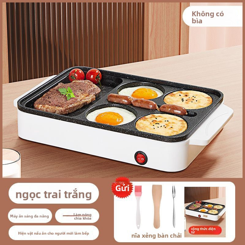 Máy làm bánh mì kẹp thịt trứng chiên không dính chảo chiên cắm điện gia đình ăn sáng bánh kếp chảo b