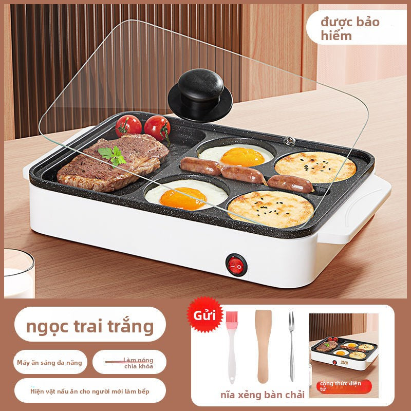 Máy làm bánh mì kẹp thịt trứng chiên không dính chảo chiên cắm điện gia đình ăn sáng bánh kếp chảo b