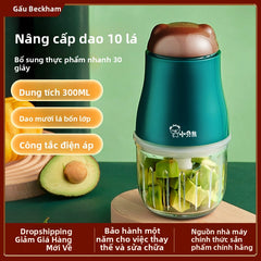 Máy  xay thực phẩm bổ sung gấu Xiao Bei, bộ dụng cụ thực phẩm bổ sung cho bé, đồ tạo tác mài bùn, máy thự