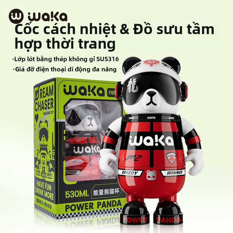 bình giữ nhiệt  Waka Panda 316 thép không gỉ nam nữ bình nước giá trị cao trẻ em ống hút cốc thủy tri