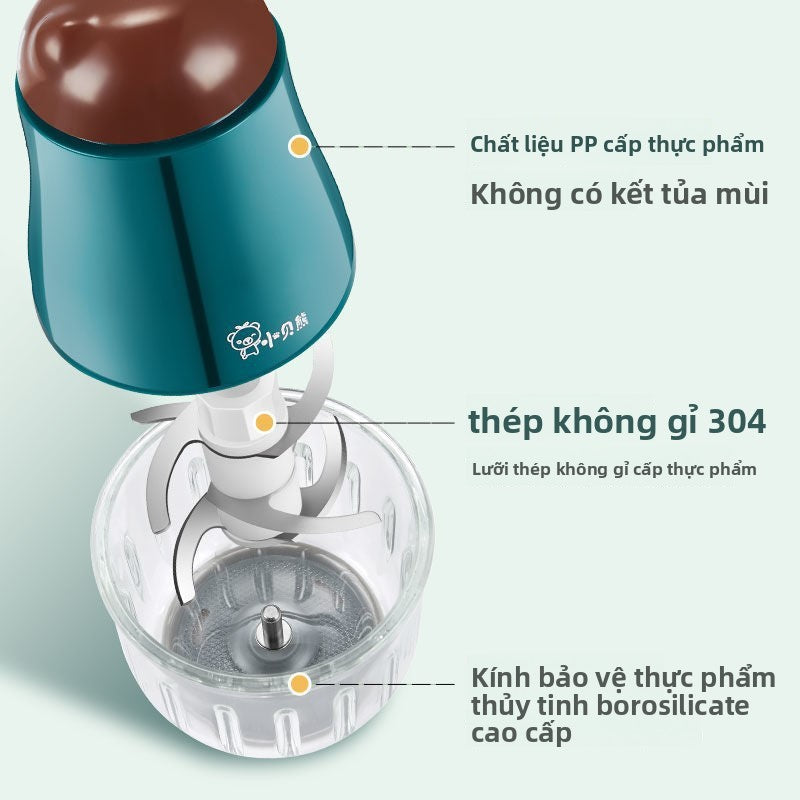 Máy  xay thực phẩm bổ sung gấu Xiao Bei, bộ dụng cụ thực phẩm bổ sung cho bé, đồ tạo tác mài bùn, máy thự