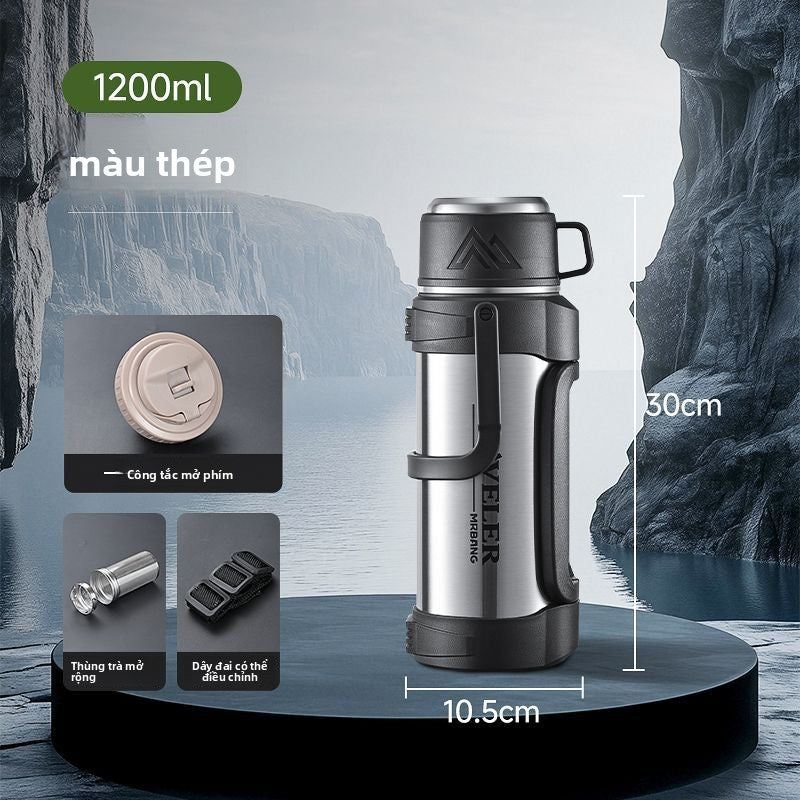 Bình giữ nhiệt 316 thép không gỉ đáy bên trong giữ nhiệt ấm đun nước công suất lớn bình giữ nhiệt ngoài trời di độn