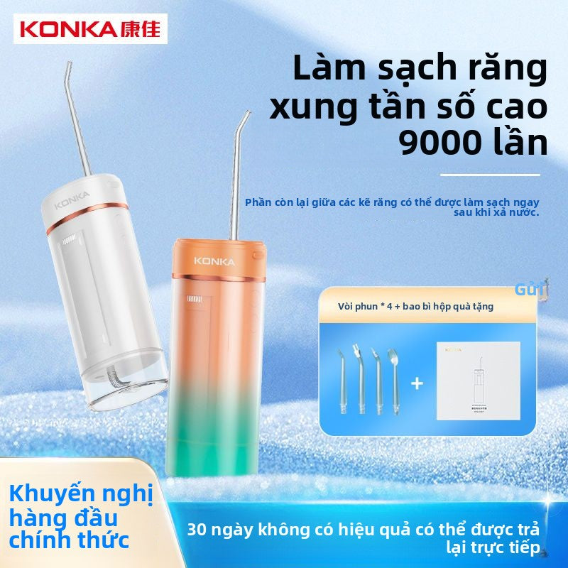 Tăm nước cao cấp  Konka tăm nước rửa răng di động dùng chỉ nha khoa gia đình chỉnh nha chuyên dụng làm sạch