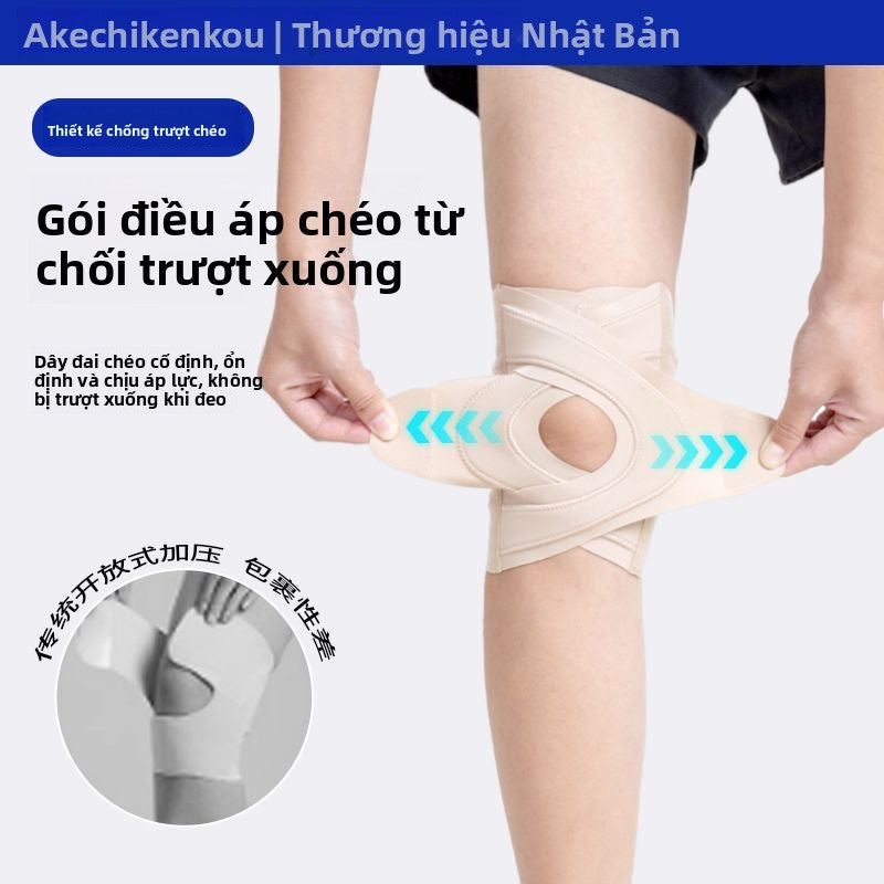 Mẫu mới khum bảo vệ khớp gối cố định đầu gối với chấn thương dây đeo xương bánh chè thể thao nam chạ