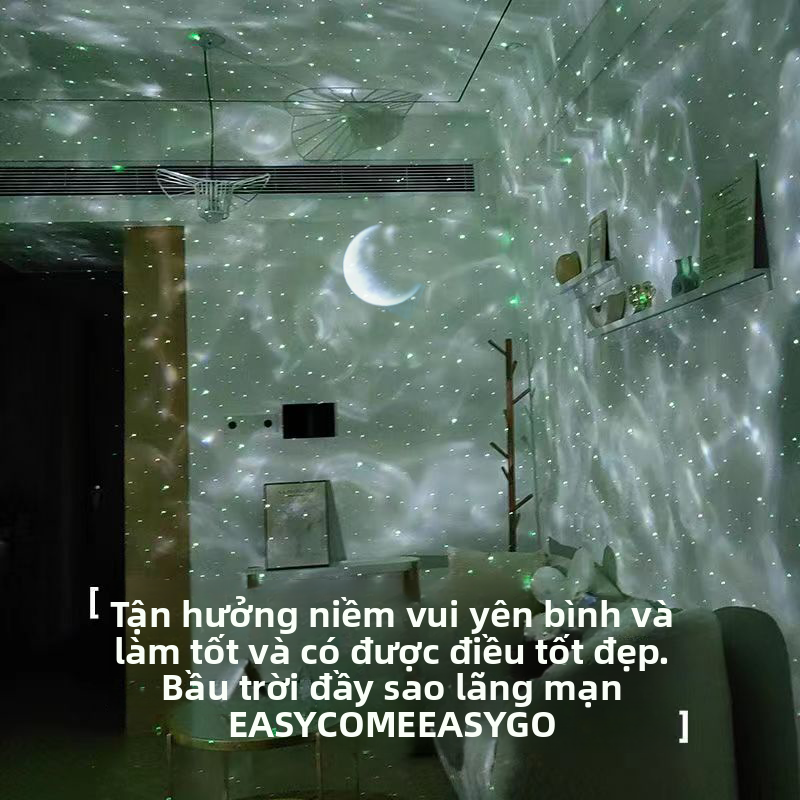 Đèn trang trí Màu đỏ ròng cùng loại đèn chiếu sao cực quang Bắc Cực quang phòng ngủ lãng mạn đầy sao quà tặng lễ h