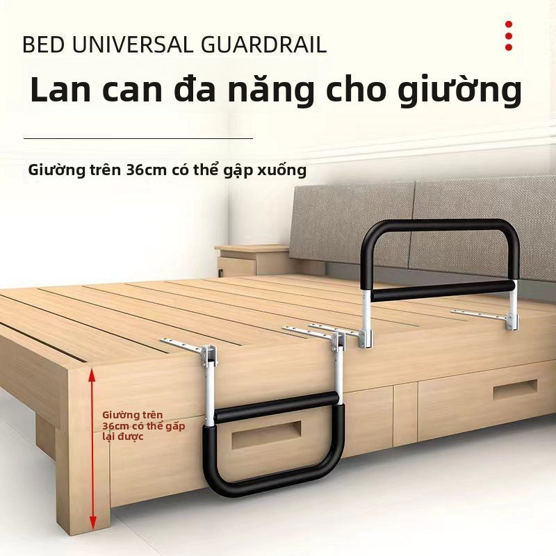 Rào chắn giường có thể gập lại, người già đứng dậy, tay vịn hỗ trợ nâng cao, chống rơi, giường chung