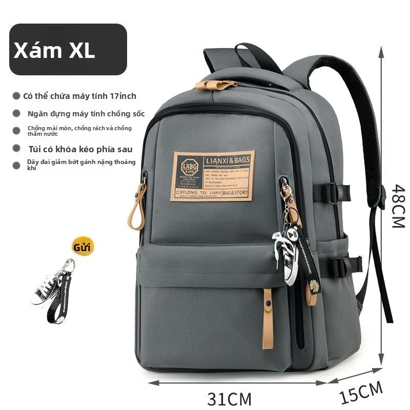 Túi hai vai nam sinh viên đại học trung học phổ thông ba lô túi đi học sinh trung học cơ sở xu hướng