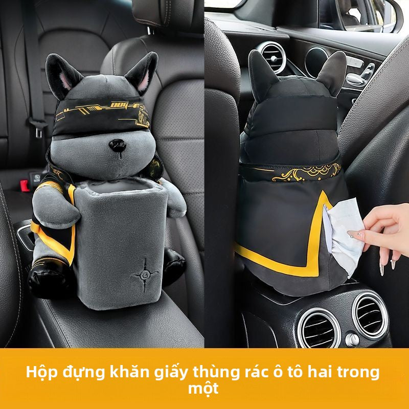 Hộp khăn giấy xe thùng rác 2 trong 1 sáng tạo xe dễ thương với hộp tay vịn bơm hộp giấy đồ trang trí