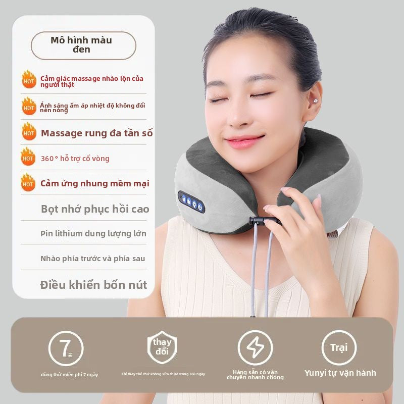 Gối massage yunui màu đen cao cấp