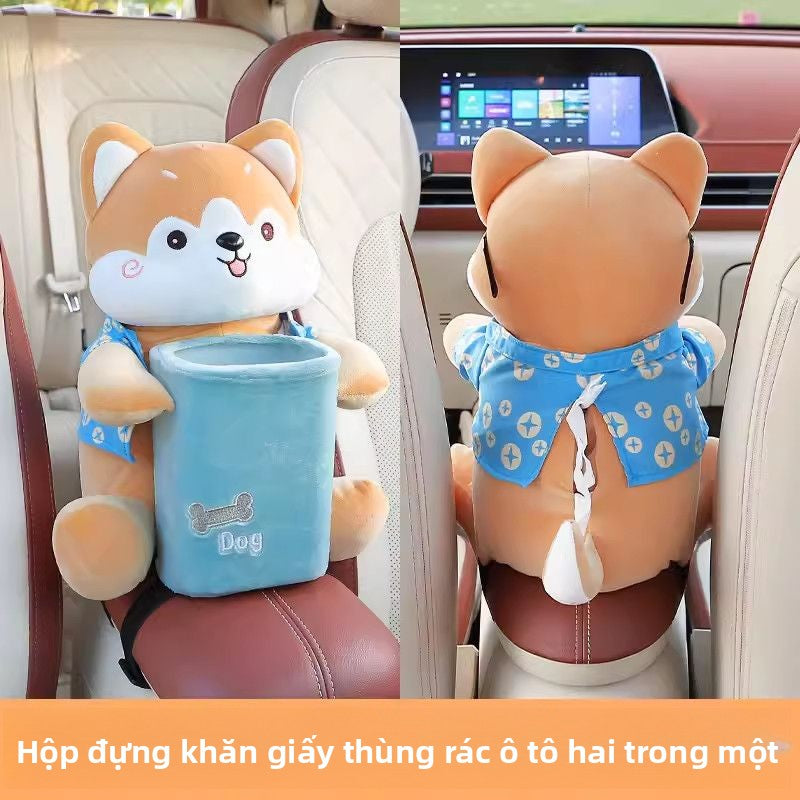 Hộp khăn giấy xe thùng rác 2 trong 1 sáng tạo xe dễ thương với hộp tay vịn bơm hộp giấy đồ trang trí