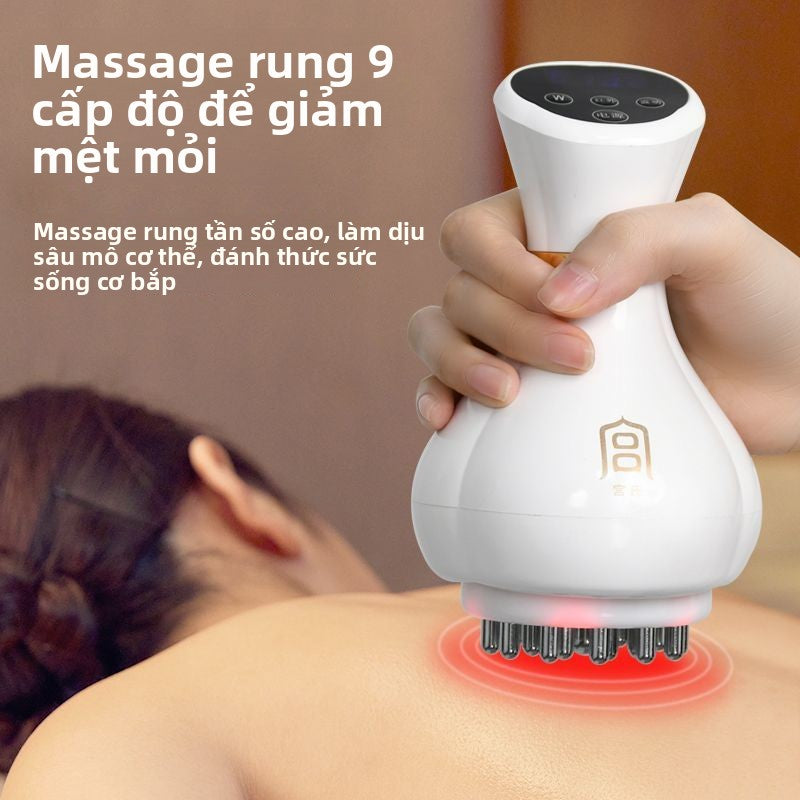Bàn chải kinh tuyến điện đa chức năng Gong Shi, dụng cụ massage bụng, nạo vét bạch huyết, cạo lưng,