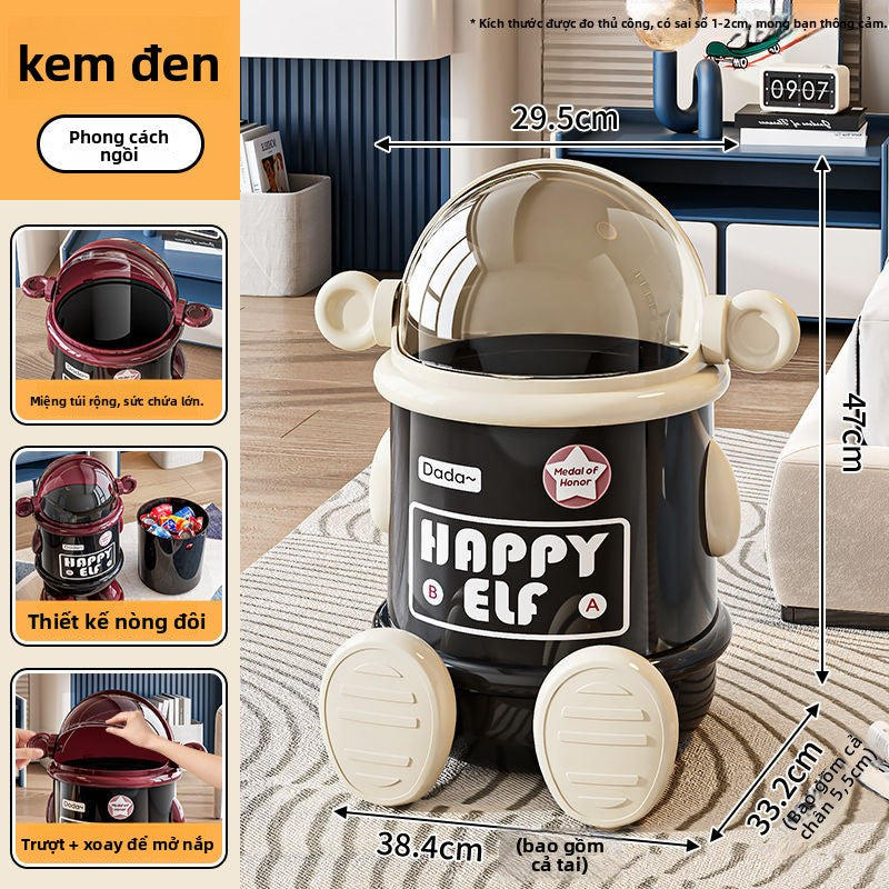 Thùng rác Phi hành gia thùng rác nhà phòng khách nhẹ sang trọng cao cấp 2025 giá trị màu sắc cao sáng tạo phòn