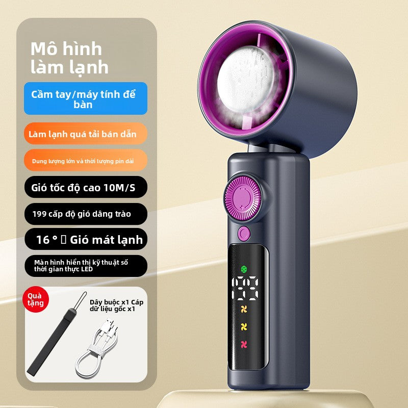 Quạt cầm tay  mới tốc độ cao làm lạnh cầm tay quạt 199 cấp bạo lực turbo quạt usb di động nhỏ quạt xuyên biên