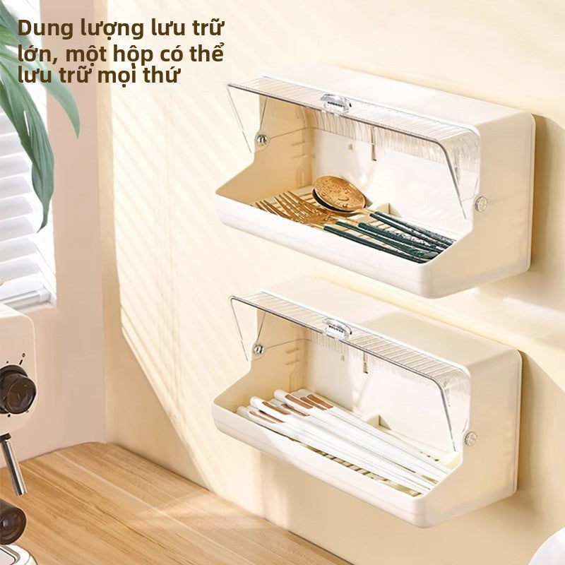 Đũa để nước hộp lưu trữ nhà bếp gia đình nhẹ sang trọng có nắp chống bụi