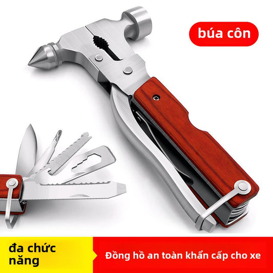 búa phá cửa sổ an toàn búa sản phẩm ngoài trời công cụ đa chức năng kết hợp dao kẹp gấp rì