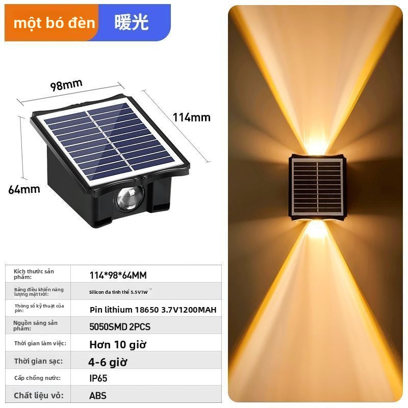 Đèn sân năng lượng mặt trời mới ngoài trời không thấm nước bên ngoài tường trang trí ngoài trời tườn