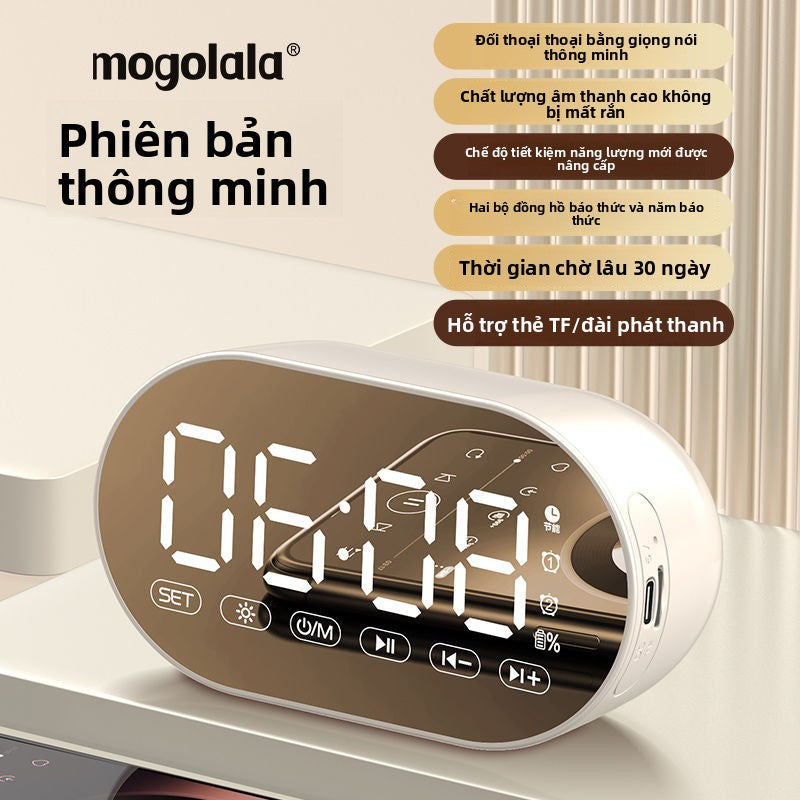 Đồng hồ báo thức AI loa Bluetooth sinh viên có thể sạc lại ký túc xá loa siêu trầm đa chức năng nhận