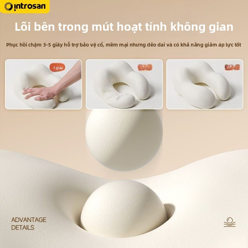 gối bảo vệ cổ gối cổ gối ngủ trưa bảo vệ cổ cột sống Yingcai Star Memory Cotton loại u gối bảo vệ cổ gối cổ gối ngủ trưa cổ cột sống đầu cổ gối máy bay n