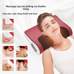 Máy  massage gối cổ cột sống cổ vai nhào dụng cụ massage nóng ghế dựa vào gối cổ cột sống thắt