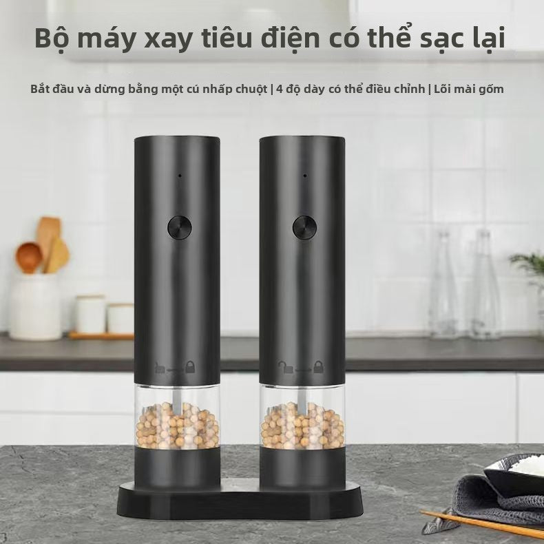 Máy xay hạt tiêu điện sạc bột tiêu mới xay gia vị hạt tiêu đen muối biển n