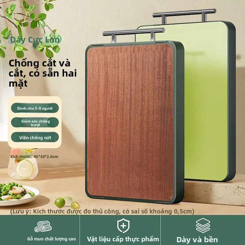 Thớt Gỗ đàn hương đen thép không gỉ hai mặt thớt chống vi khuẩn chống nấm mốc nhà bếp gia đình thớt dày l