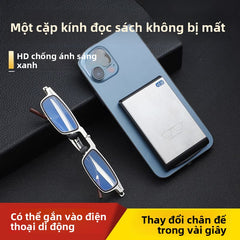 Kính đọc sách cao cấp phong cách nước ngoài cao cấp HD chống ánh sáng xanh chống mệt mỏi nam nữ gấp