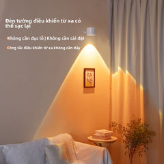 Đèn chiếu sáng sạc mới miễn phí dây miễn phí đục lỗ đèn led gia đình không dây tường nền điều khiển