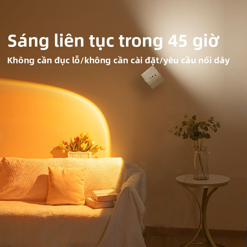 Đèn chiếu sáng sạc mới miễn phí dây miễn phí đục lỗ đèn led gia đình không dây tường nền điều khiển