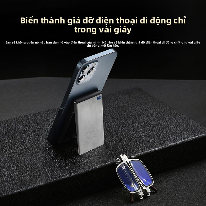 Kính đọc sách cao cấp phong cách nước ngoài cao cấp HD chống ánh sáng xanh chống mệt mỏi nam nữ gấp