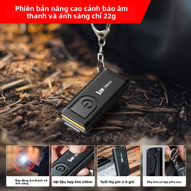 móc chìa khóa đèn pin ánh sáng mạnh sạc siêu sáng LED nhỏ di động ánh sáng n