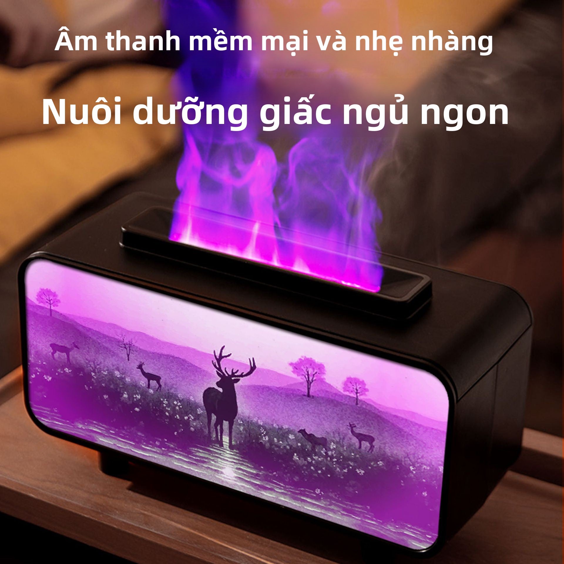 Máy tạo độ ẩm lò sưởi máy tạo độ ẩm ngọn lửa hương liệu máy tự động phun hương thơm gia đình tron