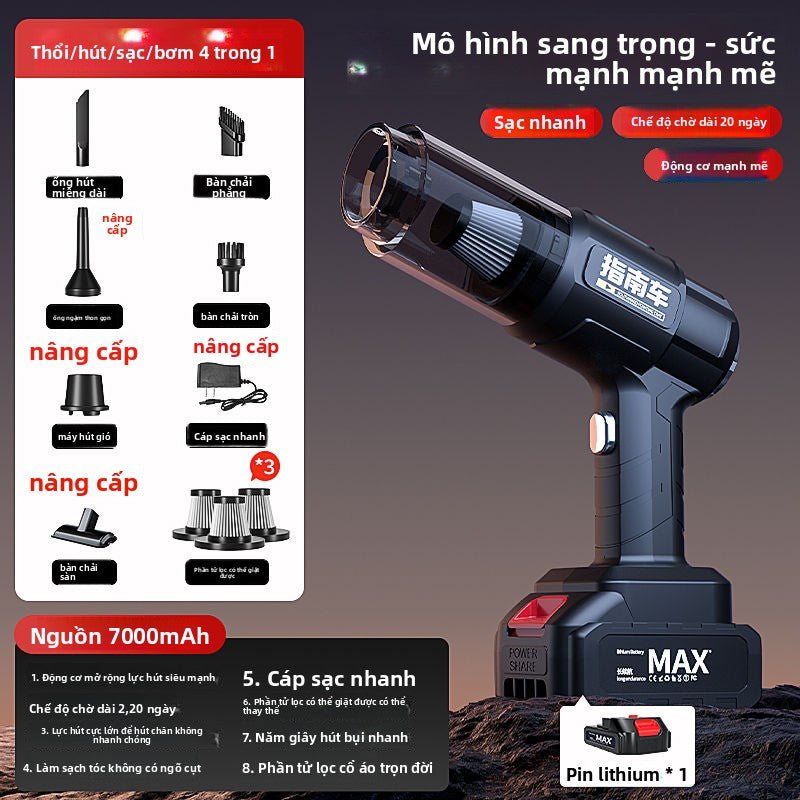 [FLASHSALE]máy hút bụi xe sạc không dây cho xe gia đình công suất hút lớn mạnh nhỏ cầm tay mini xe (Copy)