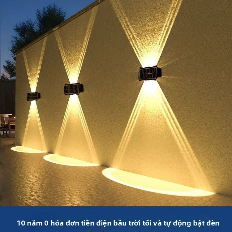 Đèn sân năng lượng mặt trời mới ngoài trời không thấm nước bên ngoài tường trang trí ngoài trời tườn
