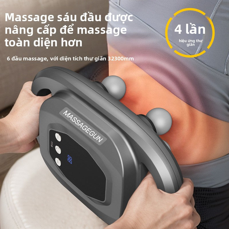 Súng massage chân sáu đầu Súng cân gan chân chuyên nghiệp Máy massage không dây thắt lưng lưng sâu t