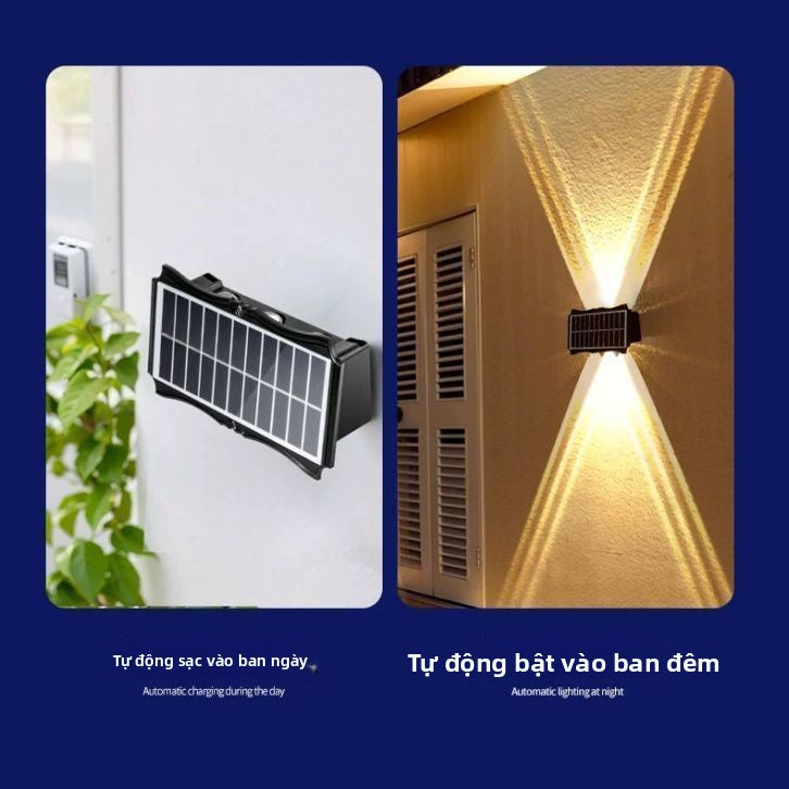 Đèn sân năng lượng mặt trời mới ngoài trời không thấm nước bên ngoài tường trang trí ngoài trời tườn