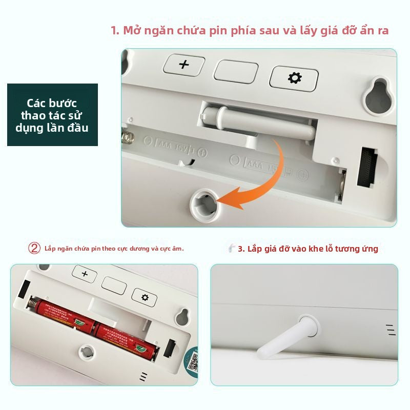 Đồng hồ treo tường điện tử đồng hồ lịch vạn niên thời trang gia đình đồng hồ treo tường đồng hồ thôn