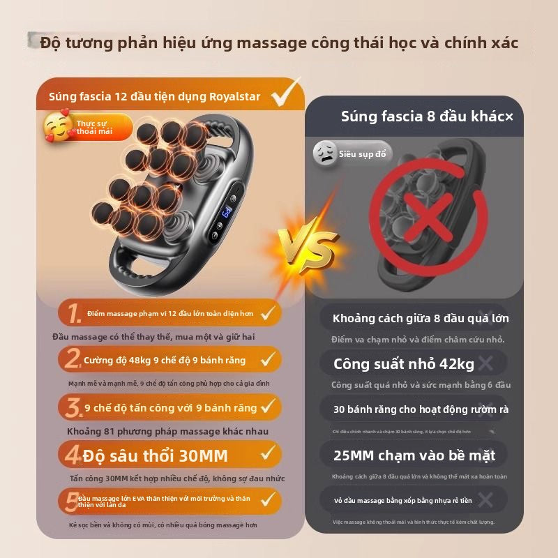 máy massage mười hai đầu cân gan chân súng thư giãn cơ bắp massage búa mạnh mẽ toàn thân