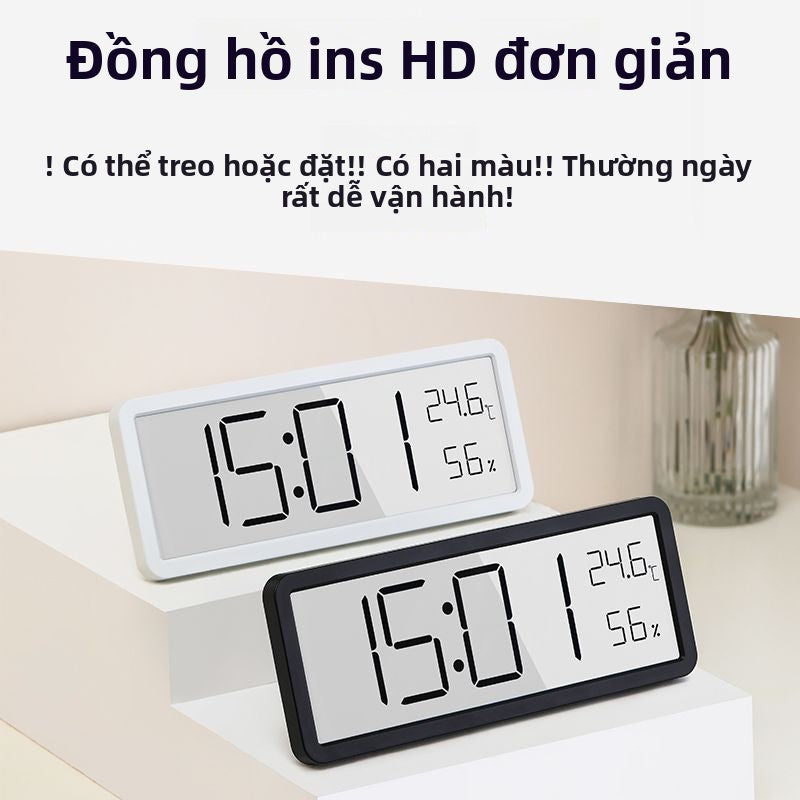 Đồng hồ treo tường điện tử đồng hồ lịch vạn niên thời trang gia đình đồng hồ treo tường đồng hồ thôn