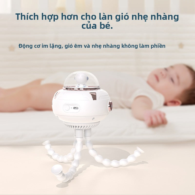 Sản phẩm mới máy tính để bàn USB quạt máy tính để bàn xe đẩy lắc đầu di động bạch tuộc sạc quạt cầm