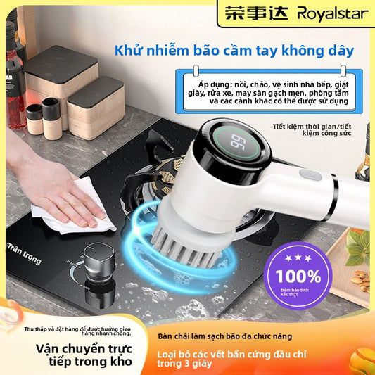 Bàn chải làm sạch rửa chén Rongshida Bàn chải làm sạch điện nhà bếp cầm tay