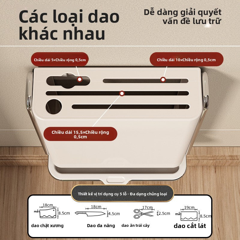 Giá đỡ dao giá đỡ dao nhà bếp đa chức năng giá đỡ dao nhà bếp miễn phí đục lỗ treo tường hộp đũa giá