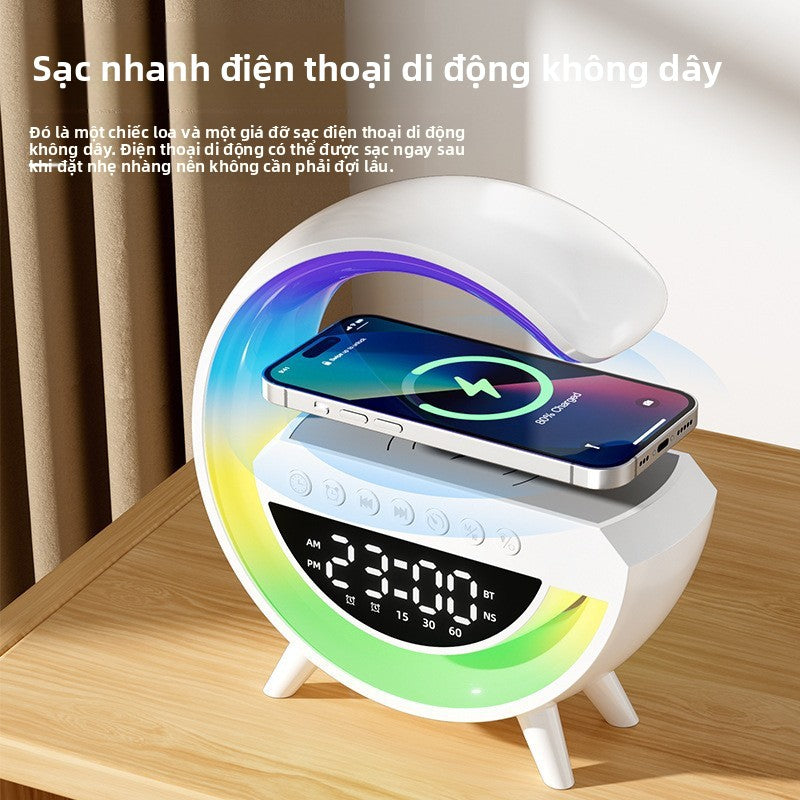 Loa Bluetooth phô trương đèn không khí đồng hồ báo thức đi kèm với đồng hồ ánh sáng phô trương sạc k