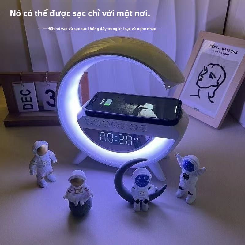 Loa Bluetooth phô trương đèn không khí đồng hồ báo thức đi kèm với đồng hồ ánh sáng phô trương sạc k