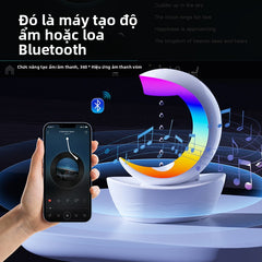 Máy tạo độ ẩm loa Bluetooth chống trọng lực mới của tàu mặt trăng, đèn bầu không khí bảy màu, lượng