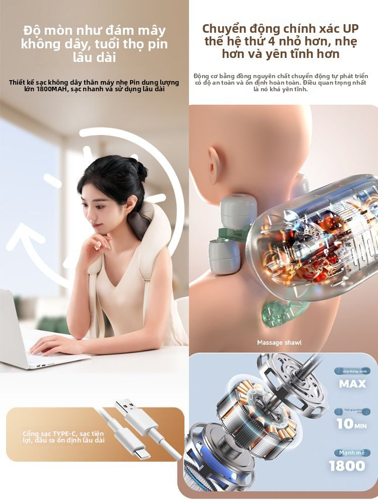 Máy  Massage cổ  thắt lưng lưng massage khăn choàng toàn thân nhào lộn đa chức nă