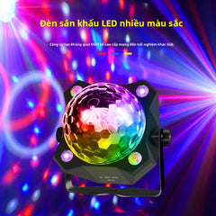 Đèn LED ánh sáng tím đèn sân khấu nhấp nháy điều khiển bằng giọng nói bảy màu LED sân