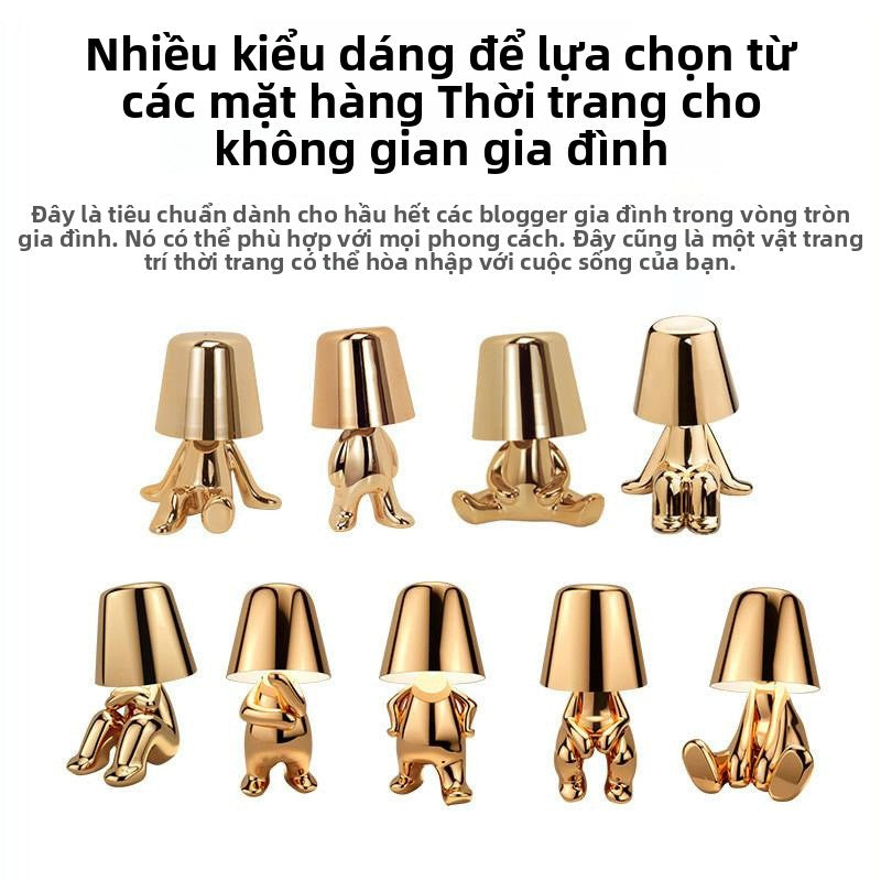 Đèn bàn tượng vàng trang trí đèn bàn nhà hàng quán cà phê trang trí nhà đèn không kh