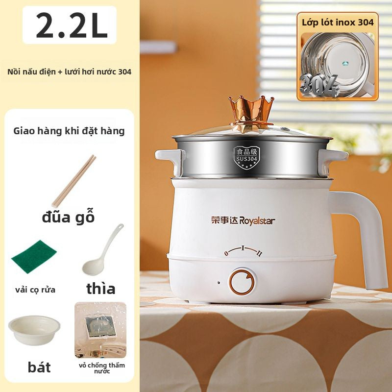 nồi nấu điện bằng thép không gỉ 304 nồi điện nhỏ đa chức năng nồi mì gói gia đìn