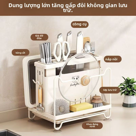 giá đỡ dao nhà bếp Mẫu mới nhẹ sang trọng đũa treo tường giá đỡ dao nhà bếp đa chức năng lưu trữ dao đục lỗ gia đình lư