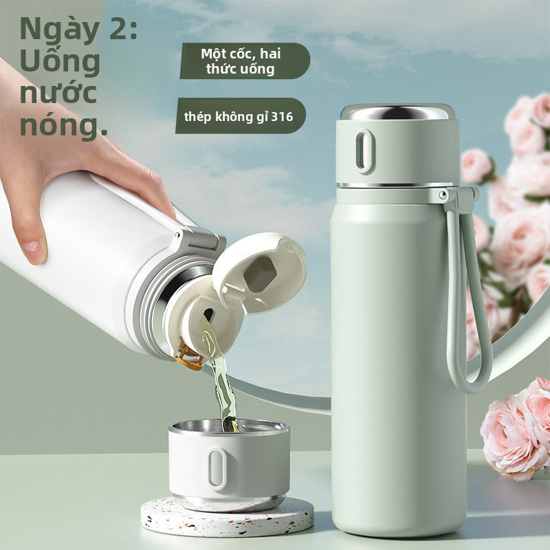 Cốc giữ nhiệt giá trị màu cao 316 thép không gỉ nam sinh trẻ em đi học chuyên dụng  mới lưới cốc